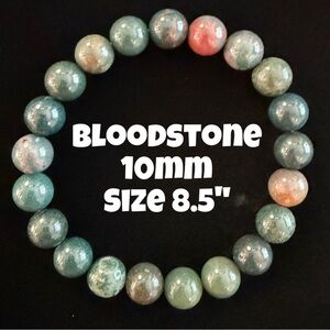 Authentic Bloodstone 10mm‎ Stretchy Bracelet by Bombshell Beads